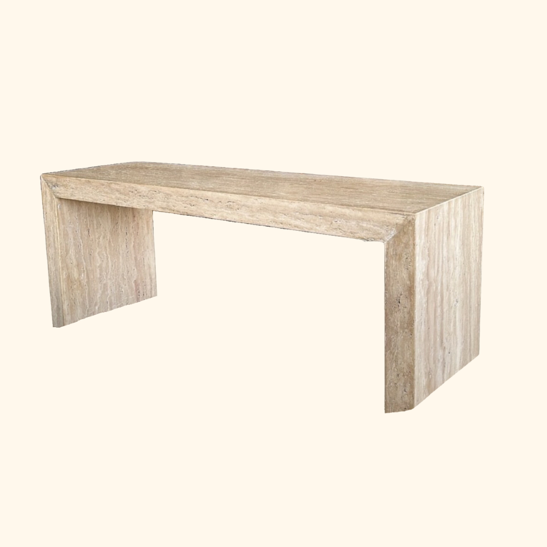 Latte Travertine Console Table - Nostos Series