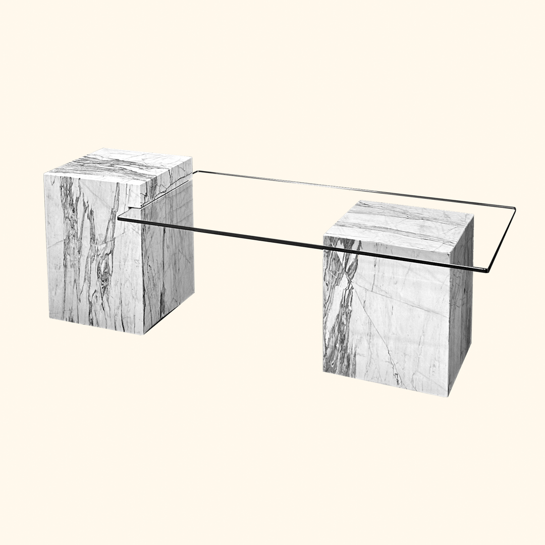 Tundra White Marble Coffee Table - Arete Series