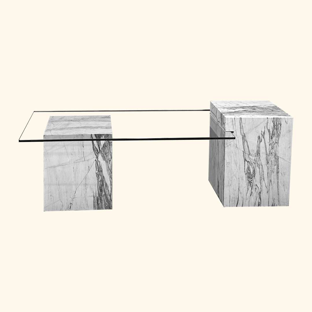 Tundra White Marble Coffee Table - Arete Series