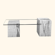 Tundra White Marble Coffee Table - Arete Series