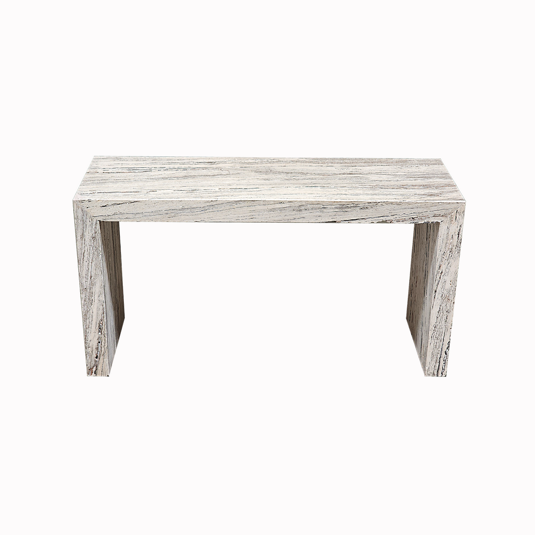 Silver Oak Travertine Console Table - Nostos Series