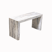Silver Oak Travertine Console Table - Nostos Series