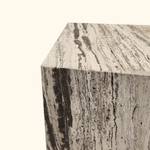 Load image into Gallery viewer, Silver Oak Travertine Side Table - Agora Series
