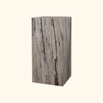 Load image into Gallery viewer, Silver Oak Travertine Side Table - Agora Series
