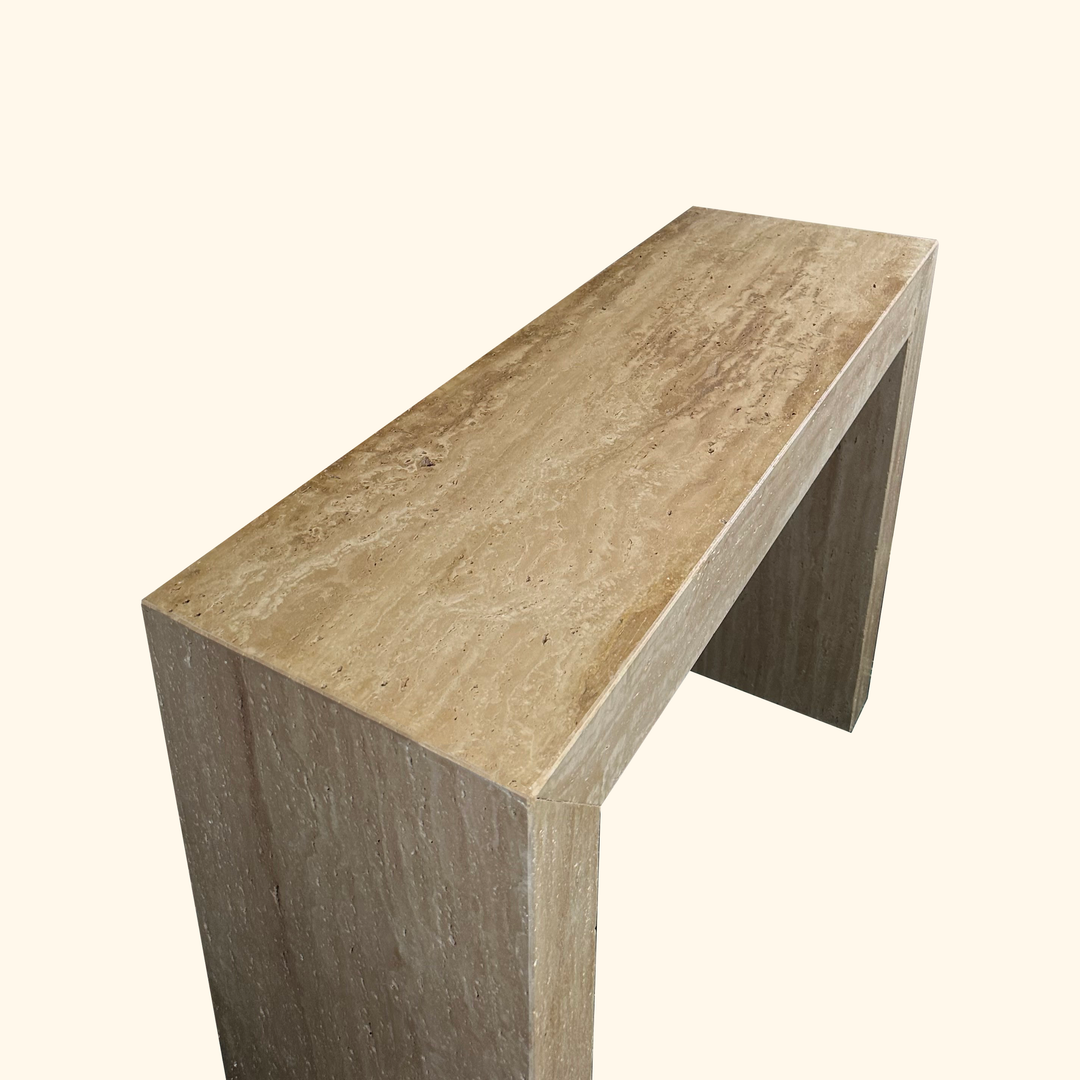 Latte Travertine Console Table - Hestia Series