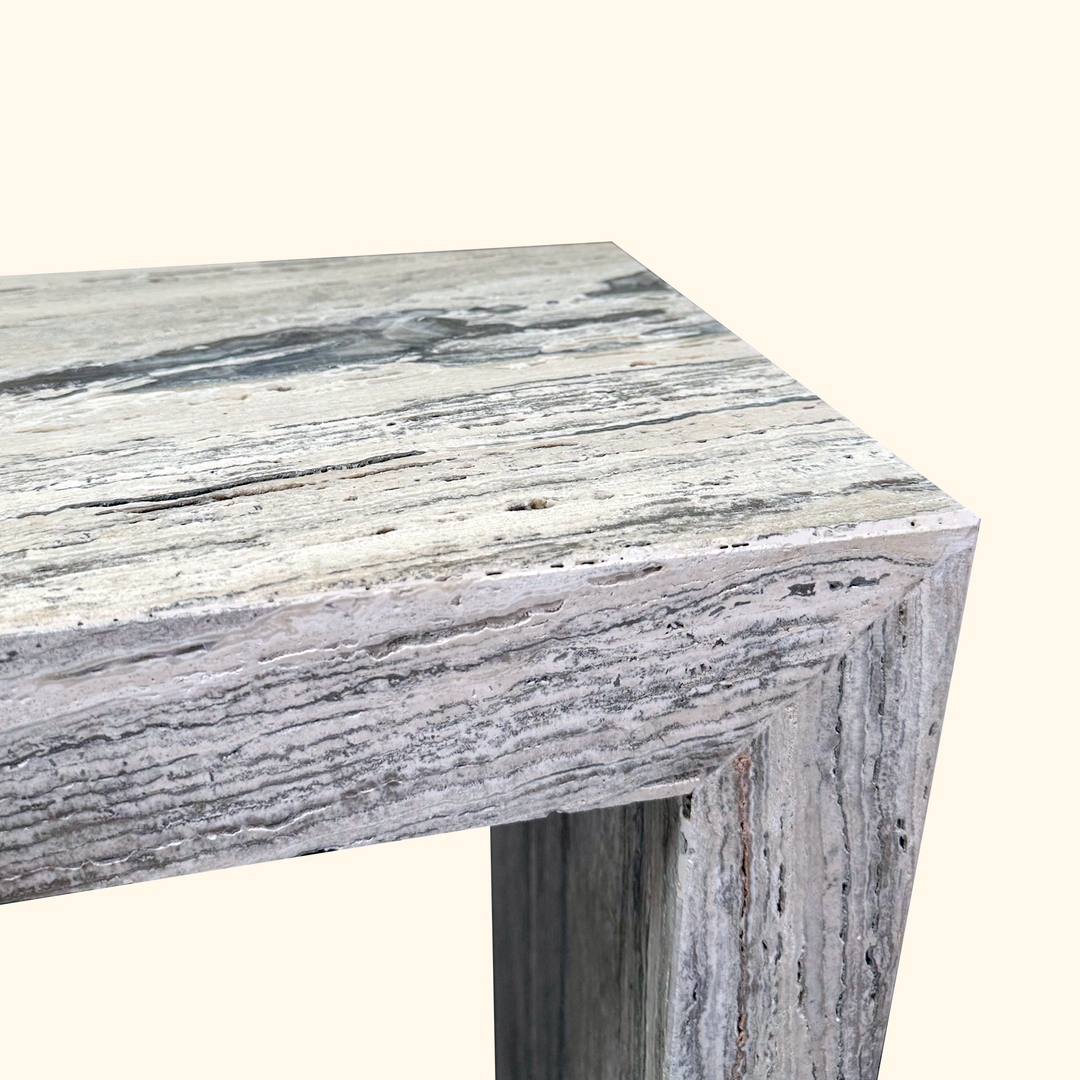 Silver Oak Travertine Console Table - Hestia Series