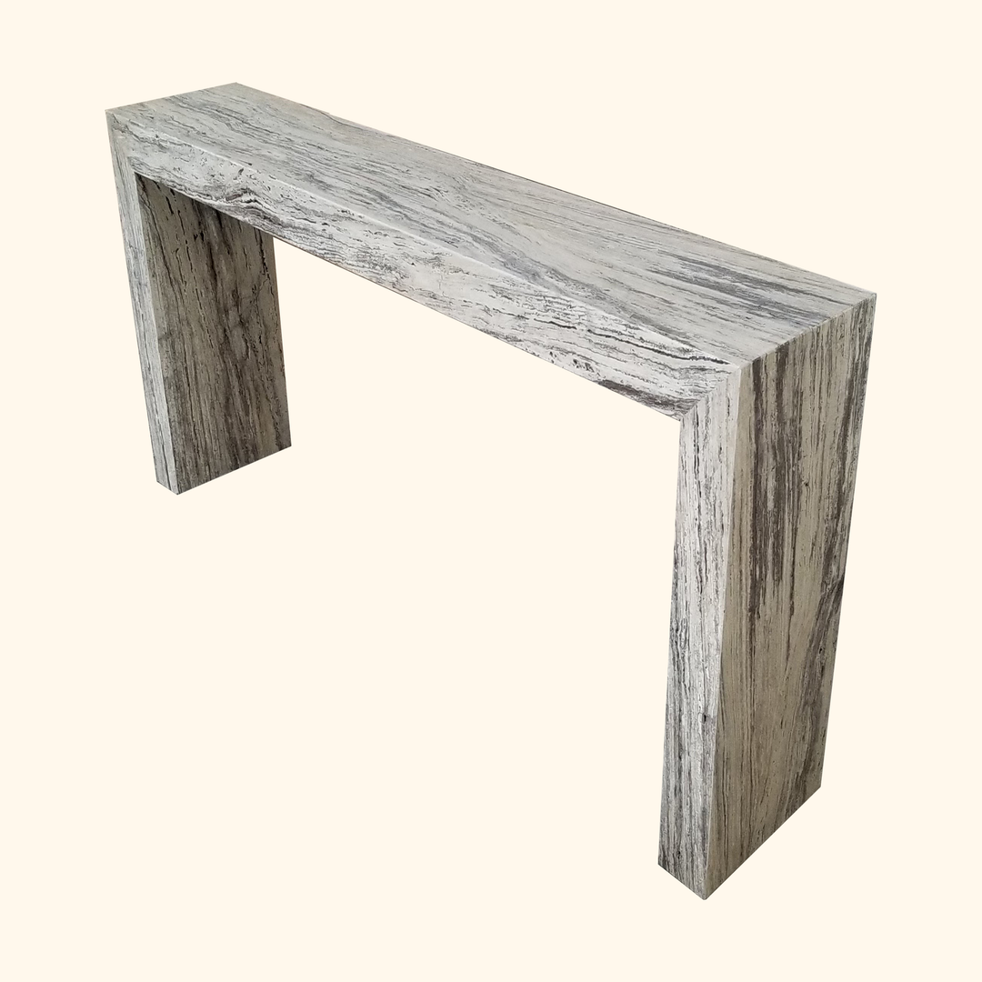 Silver Oak Travertine Console Table - Hestia Series