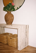 Load image into Gallery viewer, Silver Oak Travertine Console Table - Nostos Series
