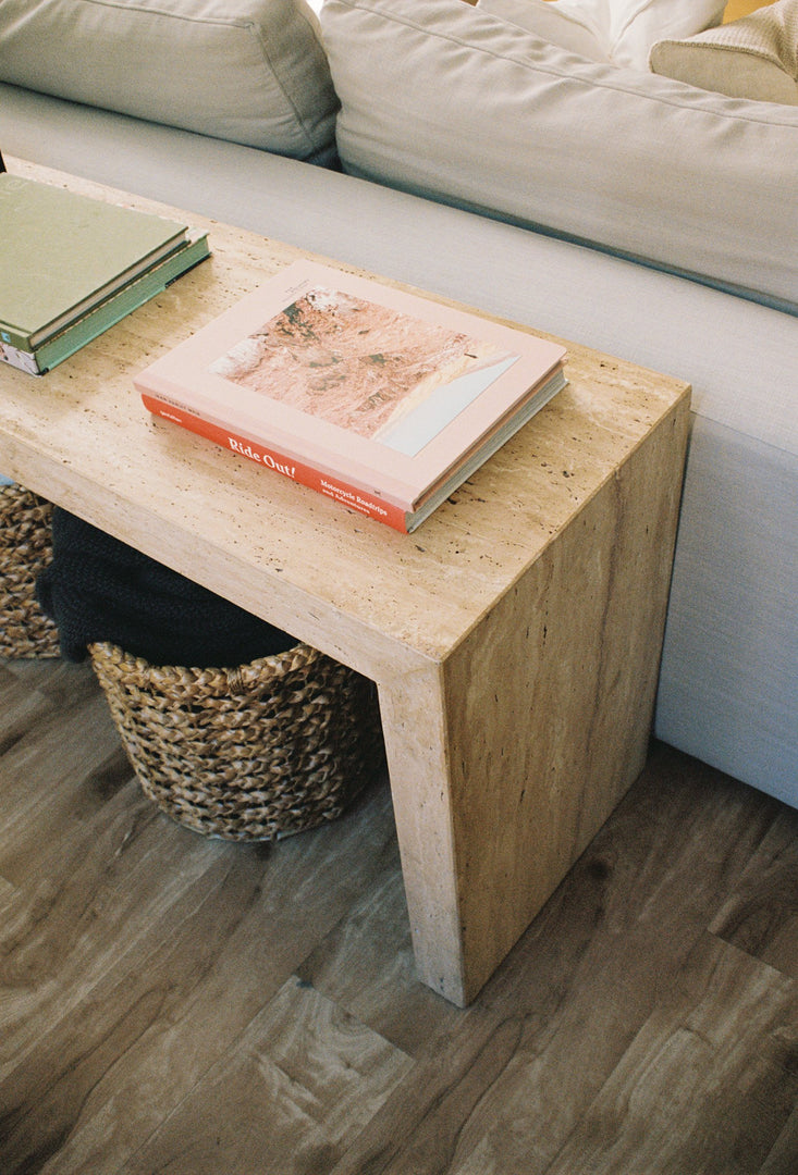 Latte Travertine Console Table - Nostos Series