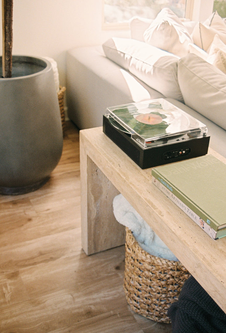 Latte Travertine Console Table - Nostos Series